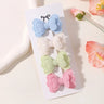 4Pcs/set Candy Colored Hair Clip Set for Girls Double Layered Bow Cute Bangs Hair Pin Cotton Safe Kids Baby Hair Accessories