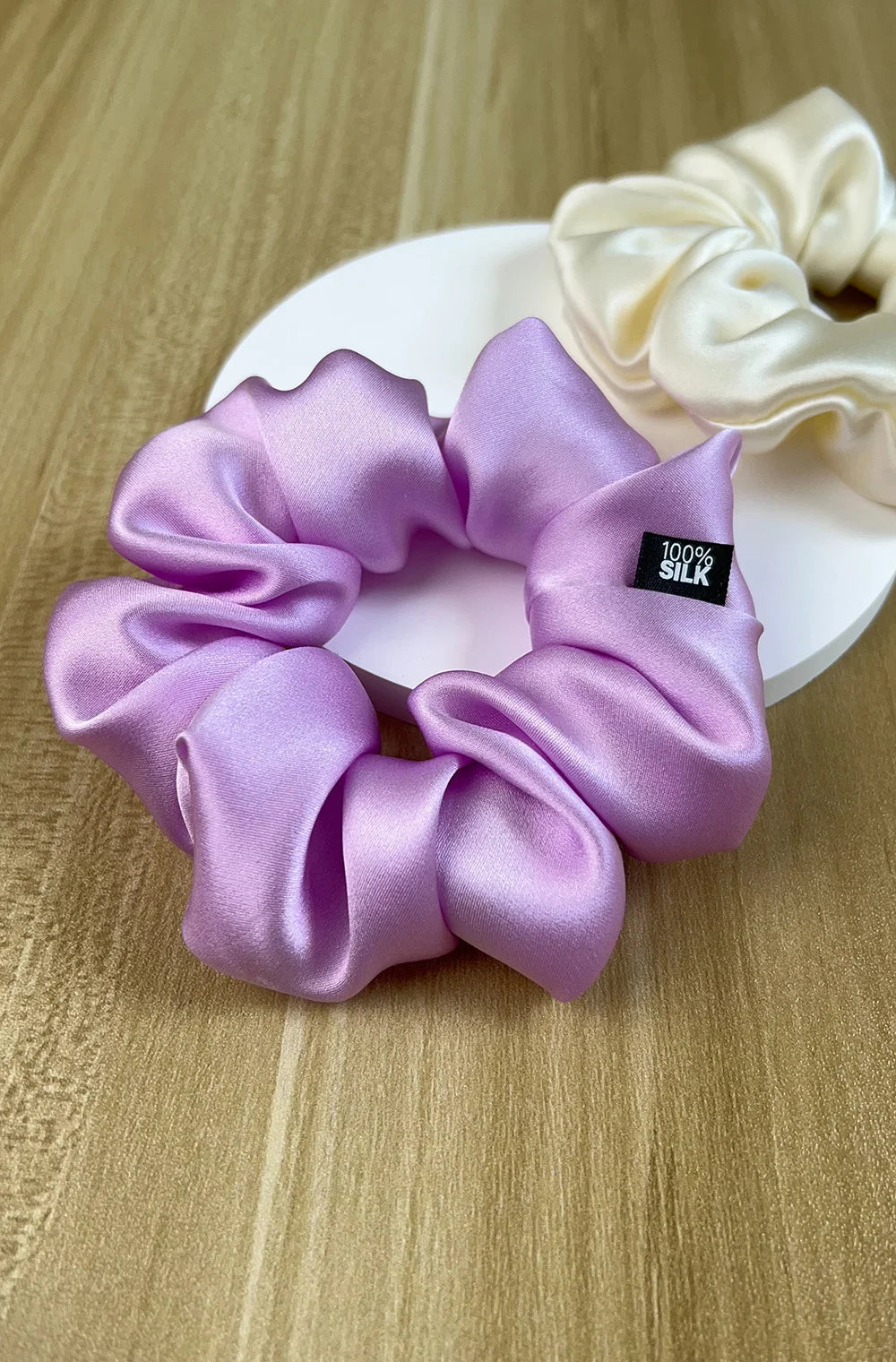 100% Mulberry Silk Hair Scrunchies Elastic Rubber Band Hair Ties Big Large Gum Ropes Ponytail Holders for Women Girls 19 Momme