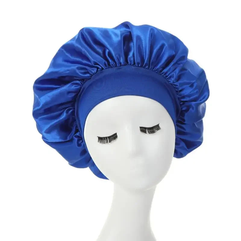 1PC Satin Sleeping Hat Night Sleep Hair Care Bonnet Nightcap Extra Satin Silky Shower Caps Sleep Cap with Premium Elastic Band