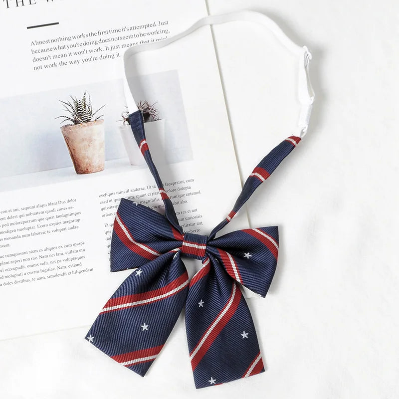 Bow tie Ladies Fashion Japanese JK Style Striped Girls School Uniform Bow Tie for Girls Korean Cosplay Women Butterfly Corbatas