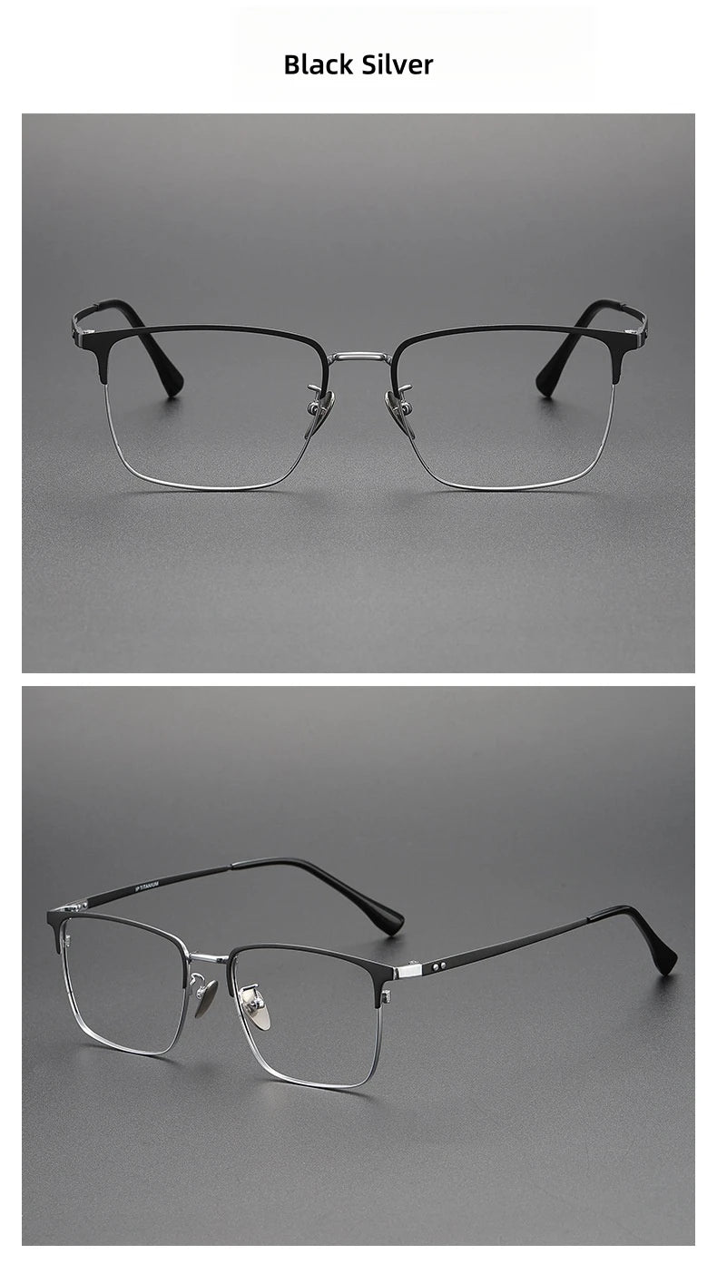 FIRADA Fashion Comfort Glasses Retro Luxury Titanium Square Eyewear Optical Prescription Eyeglasses Frame For Men Women 20363-C