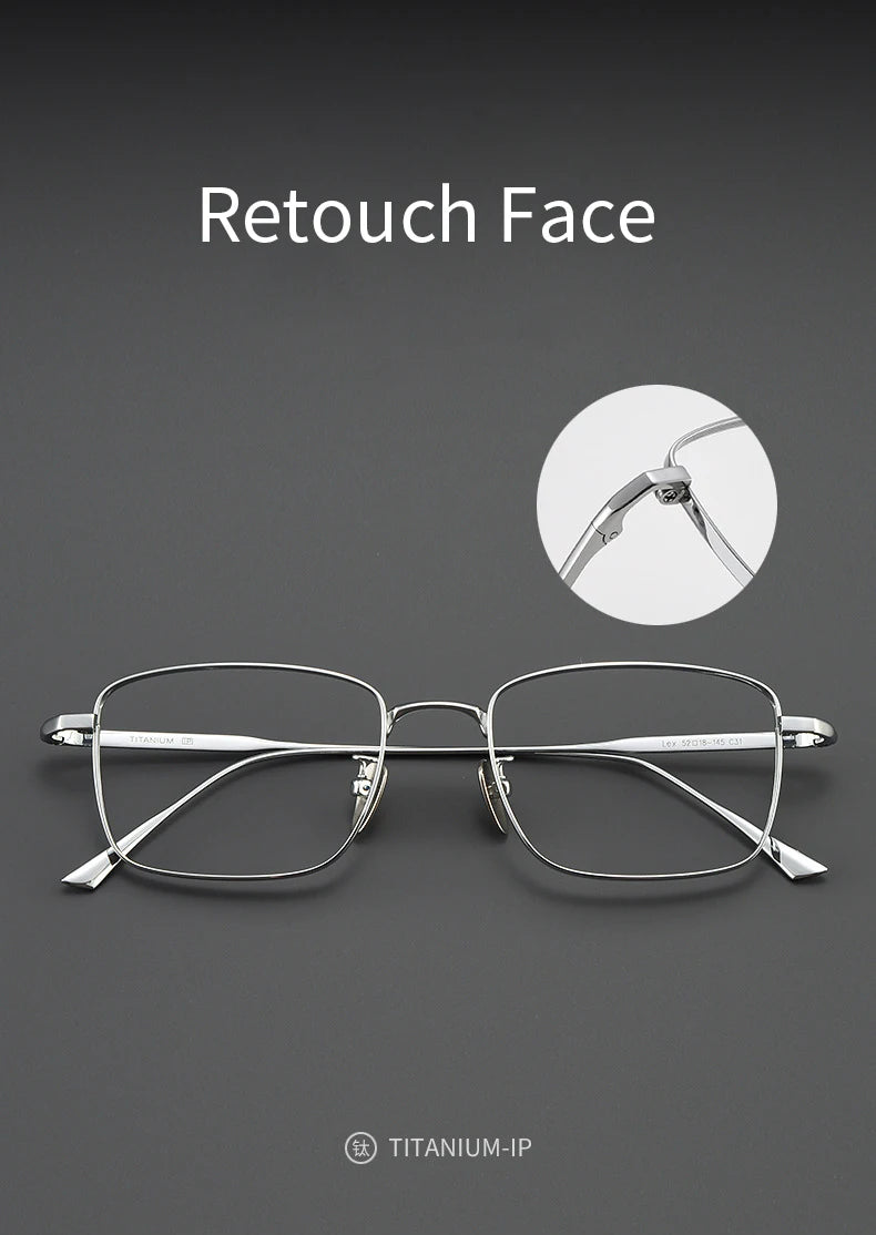 Xbora Men's Ultra-Light Pure Titanium Glasses Frame Business Square Flexible Optical Women's Prescription Eyelasses 1908