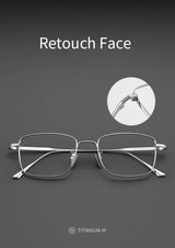 Xbora Men's Ultra-Light Pure Titanium Glasses Frame Business Square Flexible Optical Women's Prescription Eyelasses 1908