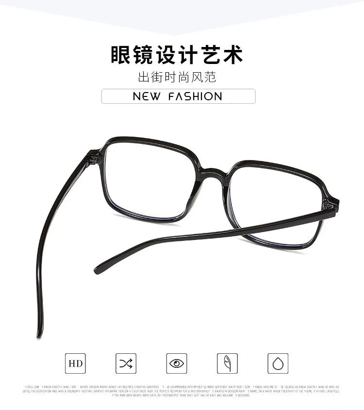 Blue Light Blocking Men Women Glasses Fashion Square Shape Big Size Glass in Trend Trendy Glasses Frame Women