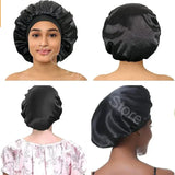 New Women's Satin Solid Wide-brimmed Sleeping Hat Unisex Head Wrap Elastic Band Cap Hair Care Bonnet Night Hat bonnet de nuit