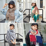 Faux Cashmere scarves for women autumn and winter thickened thermal current suede scarf Korean version of wool shawl P01