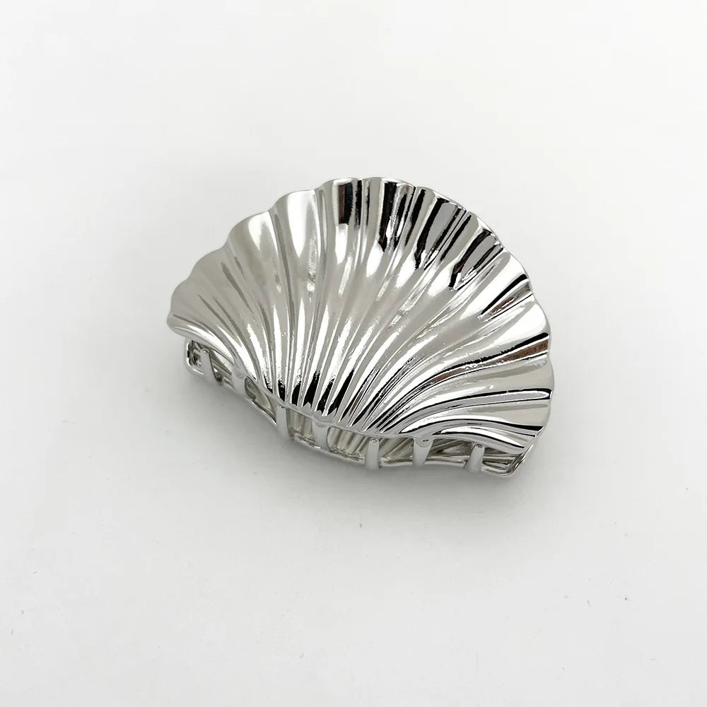 Metal Irregular Texture Shell Shape Hair Claw Clips for Women Girls Hairclip Ponytail Hair Pins Fashion Jewelry Hair Accessories