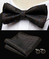 HUISHI Classic Blue Bowties For Men  Paisley Floral Bow Tie Pocket Square Cufflinks Suit Set Wedding Party Plaid Solid Butterfly