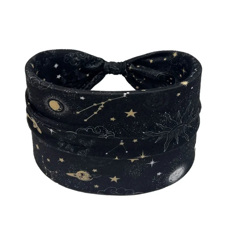 5 pieces/set of fashionable wide edge knotted headbands with ethnic style anti slip headbands, fashionable women's and girls' ha
