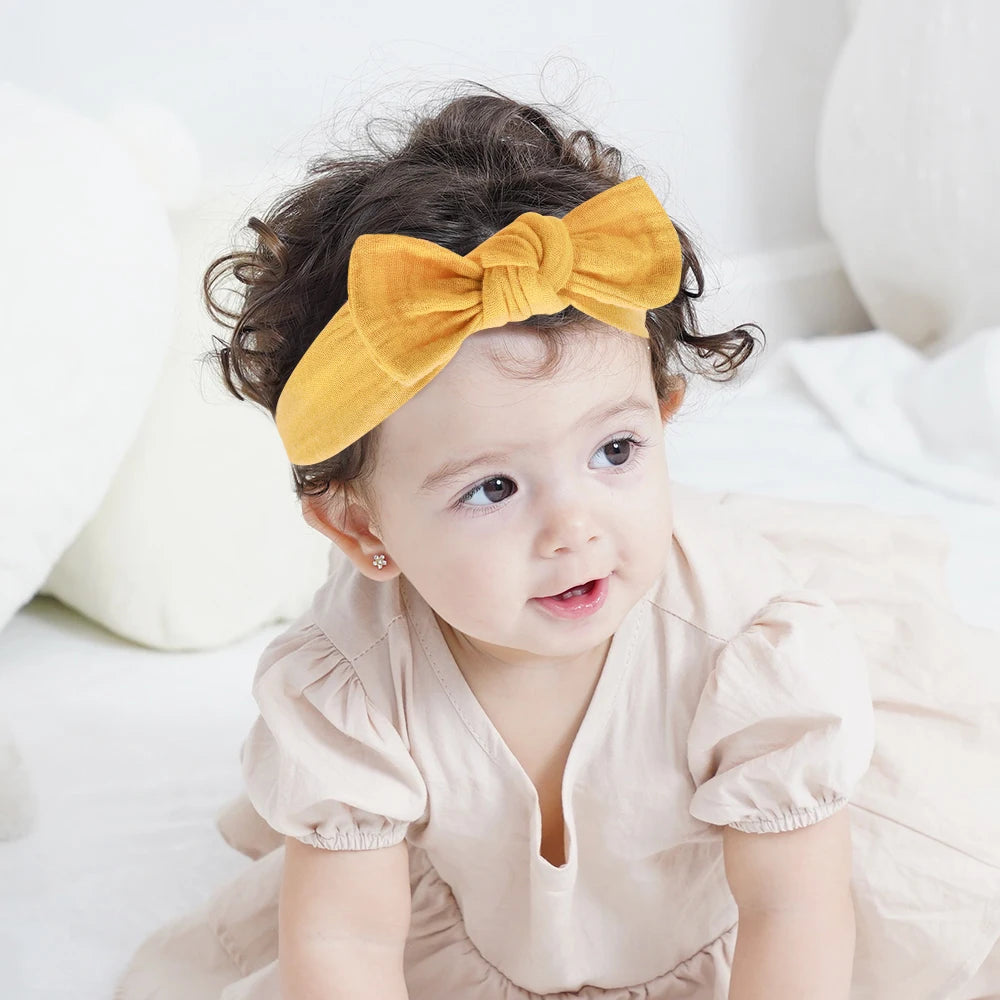 3Pcs/set Elastic Soft Headband for Baby Hair Accessories Newborn Bows Headwear Printing Toddler Bandage Ribbon Bowknot Headscarf