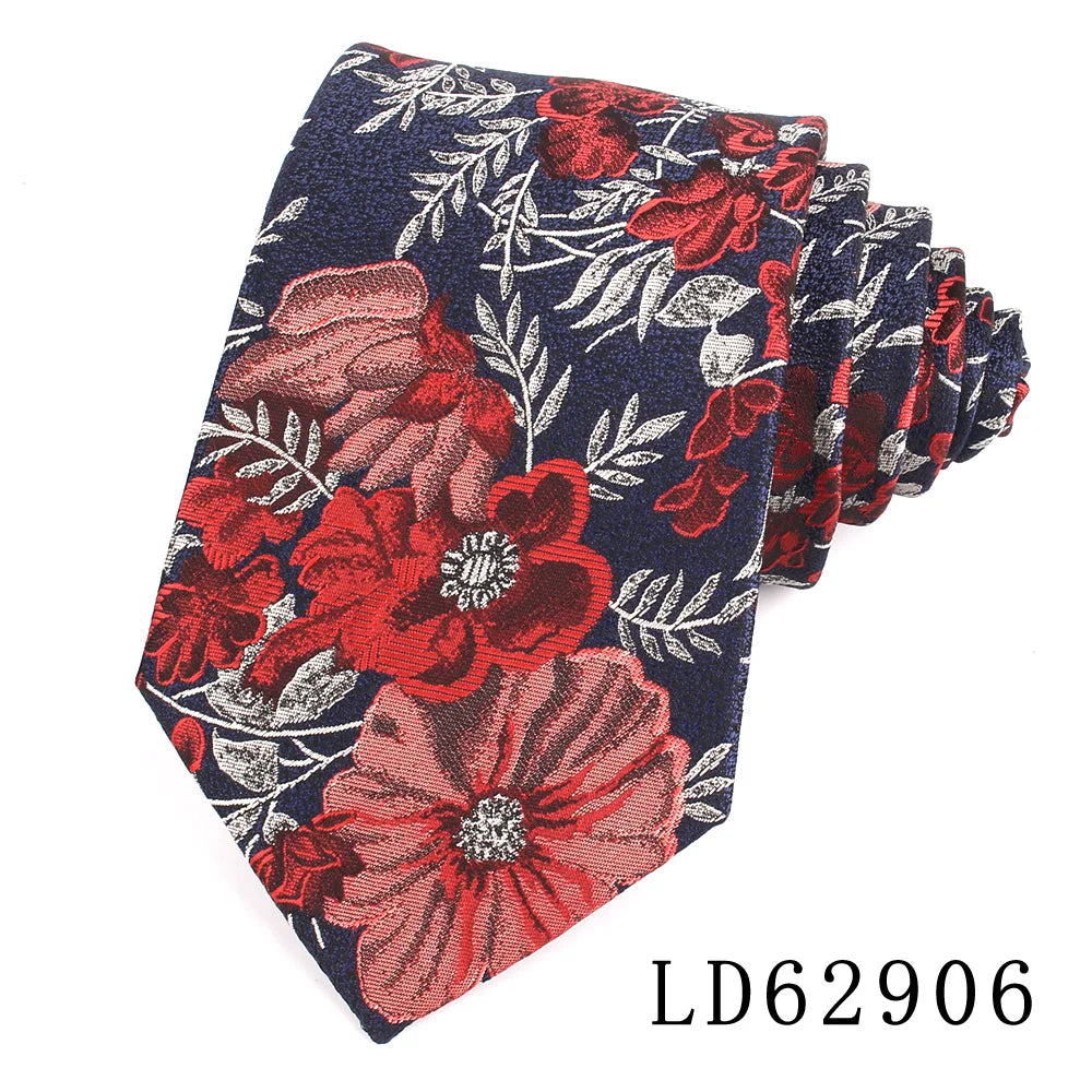 Navy Blue Men Ties Suits Men's Neck Tie For Wedding Necktie For Groomsmen Fashion Floral Paisley Ties For Men Women Good Gifts