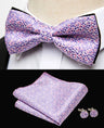 HUISHI Classic Blue Bowties For Men  Paisley Floral Bow Tie Pocket Square Cufflinks Suit Set Wedding Party Plaid Solid Butterfly