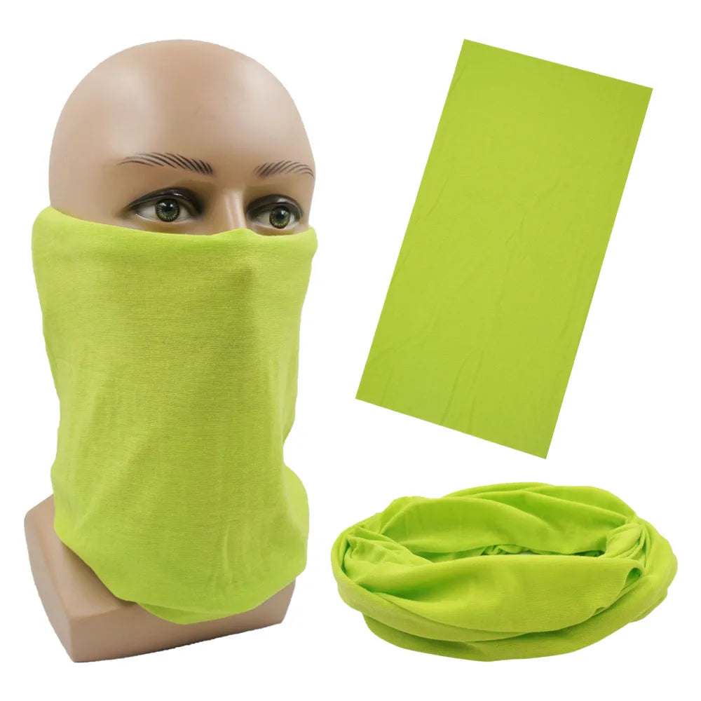Outdoor Magic Bandana Solid Neon Color Cycling Hiking Scarves Headband Polyester Fashion Neck Cover Fishing Windproof Face Mask