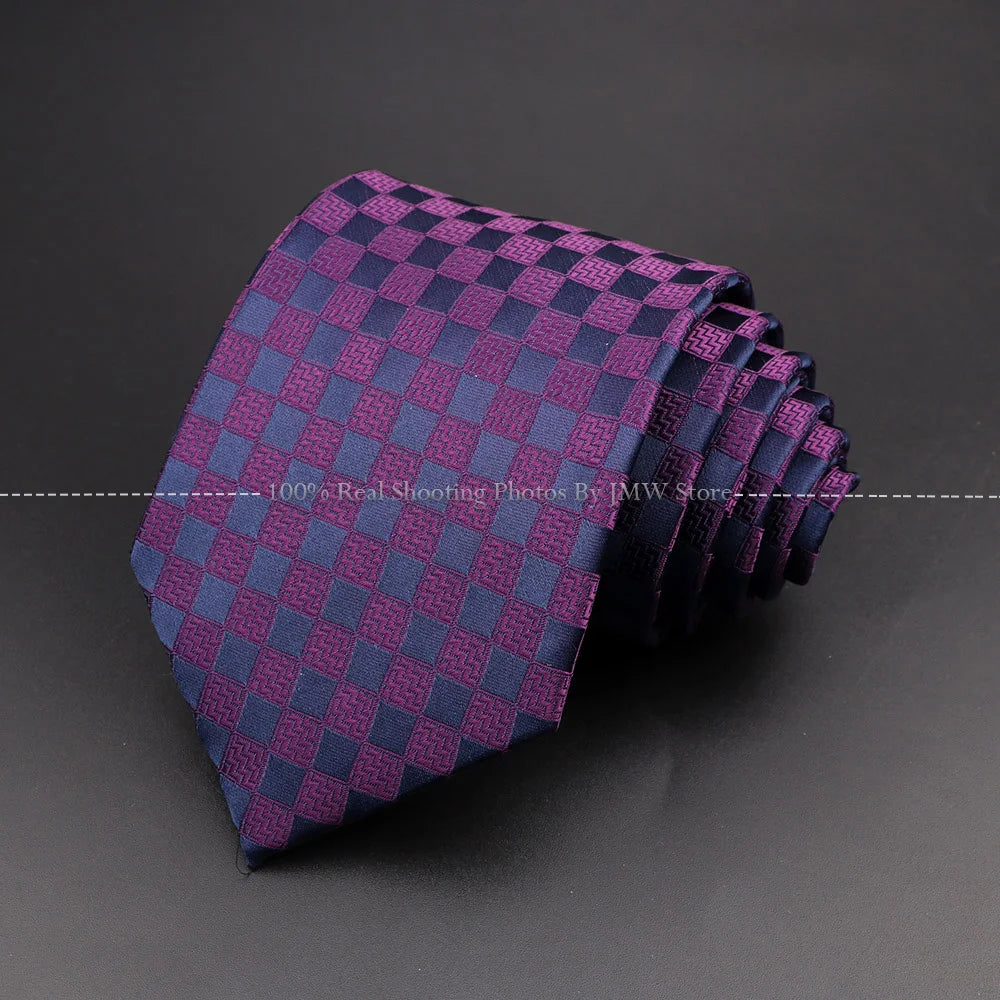 New Design Wedding Men Tie Purple Solid Striped Paisley Flower Neckties Men Business Dropshipping Groom Collar Accessories Gift