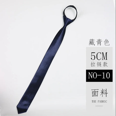 8CM Classic Black Neck Tie Imitation Silk Solid Lazy-tie For Men Business Blue Red Zipper Tie 5CM Narrow Dress Shirt Cravat Gift