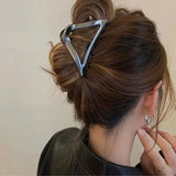 New Punk Geometric Metal Gold Silver Simple Hair Clip Claw for Women Trendy Large Crab Catches Clamp Korea Headwear Accessories
