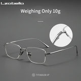 Lzabella New Men's Half Frame Glasses Business Casual Pure Titanium Frame Fashionable And Trendy Prescription Glasses 1906