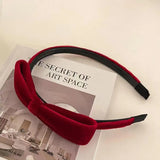 Women Velvet Bowknot Hairbands Red Black Elegant Party Headbands Korean Headwear Vintage Head Hoop Photo Props Accessories