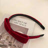 Women Velvet Bowknot Hairbands Red Black Elegant Party Headbands Korean Headwear Vintage Head Hoop Photo Props Accessories