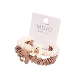 2Pcs/set Cute Bear Hair Elastics Ties Cartoon Hair Rope Ponytail Hair Holder Hair Accessories for Girl and Women
