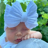 Solid Cable Bow Baby Headband for Child Nylon Layers Headwear Kids Elastic Turban Headwraps Newborn Boys Girls Hair Accessories