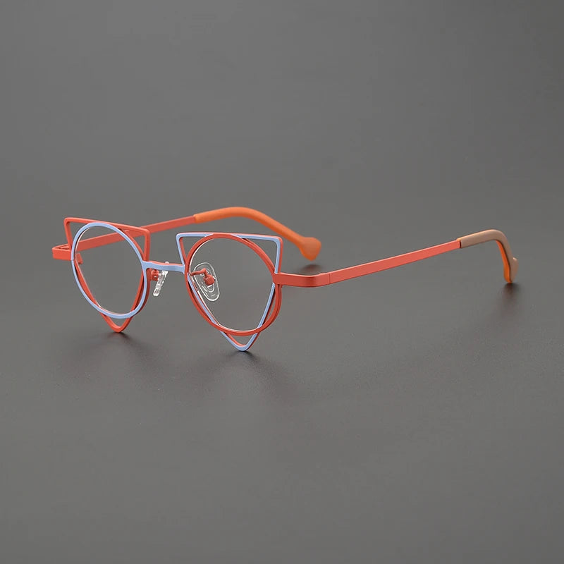 Ultra Light Pure Titanium Inverted Triangle Glasses Frame Female New Multi-color Personality Myopia Reading Prescription Eyewear