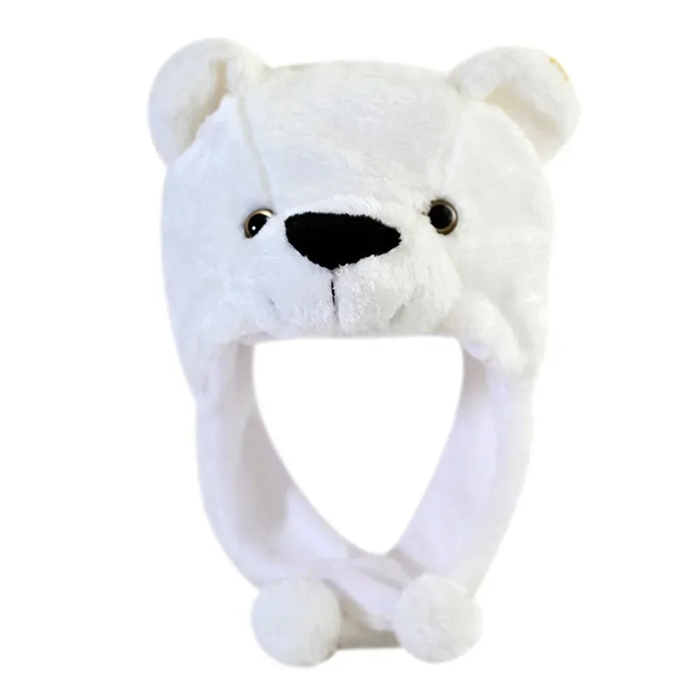 Winter Warmer Plush Soft Moving Ears Hat Animal Hat Headgear Ears Airbag Cap Ear Protection Earmuff Funny Toys Neck Warmer