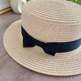 women straw hat  Flat Top Straw Hat Vacation Casual Shopping Beach Hats for Woman Hats for girls Church Courtesy Panama Sun Hat