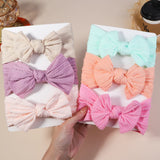 3Pcs Girls Cable Knit Turban Baby Bows Headbands For Children Elastic Kids Hair Bands Newborn Toddle Headwrap Hair Accessories
