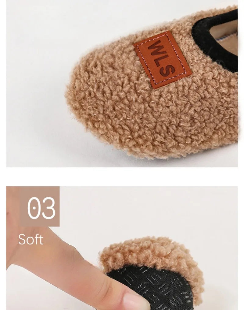 Autumn Winter Baby Slippers Toddler Plush Floor Sock Shoes Boy Girl Children Soft Anti-slip Walking Shoes Indoor Home Kids Shoes