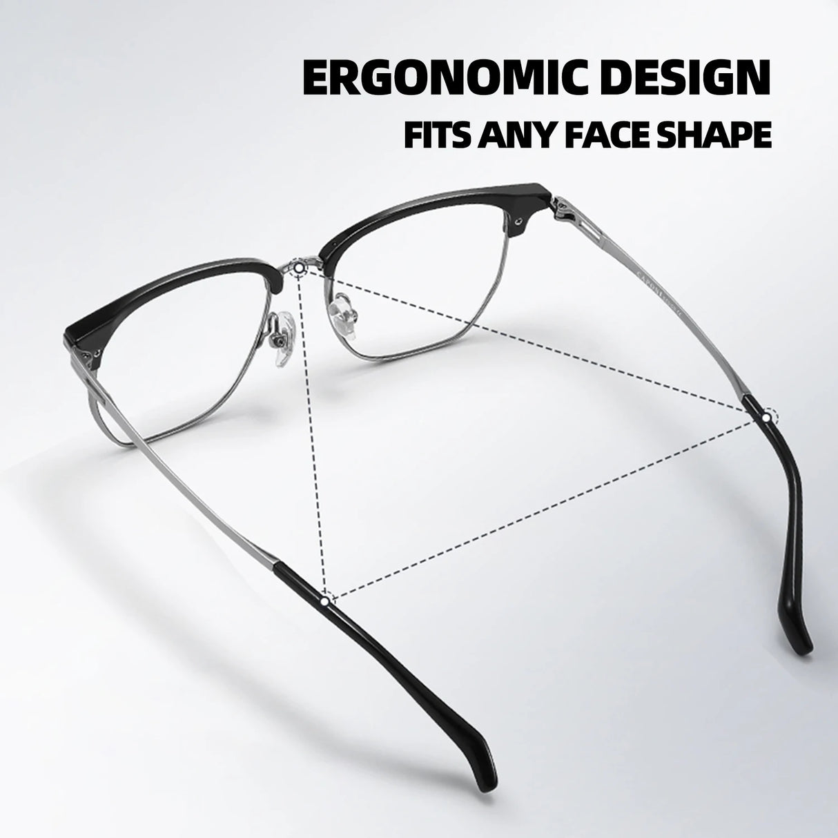 CAPONI Original Designer Men Glasses Frames Pure Titanium  Business Eyewear Anti Blue Light Multifunctional Frame Glasses J23615