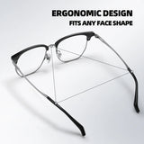 CAPONI Original Designer Men Glasses Frames Pure Titanium  Business Eyewear Anti Blue Light Multifunctional Frame Glasses J23615