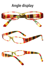 Blue Light Blocking Reading Glasses Spring Hinged Women with Striped Flower Frame Computer Goggle Reader Eyeglasses 0~+4.0