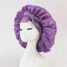 New Satin Sleeping Cap For Women Solid Wide Band Stretch Head Tie Silky Bonnet Edge Wrap Nightcap Hair Care Shower Head Cover