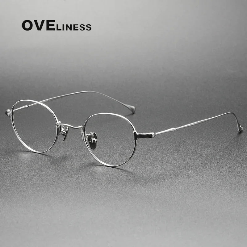 Pure Titanium Glasses Frame Men Women Vintage Round Brand Design Eyeglasses Frames New Titan Eyewear High Quality Spectacles