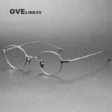 Pure Titanium Glasses Frame Men Women Vintage Round Brand Design Eyeglasses Frames New Titan Eyewear High Quality Spectacles