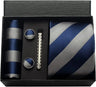 Classic 100% Silk Men's Ties In Gift box 8cm Plaid Dot Striped Business Necktie Handkerchief Cufflinks Wedding Party Tie Set