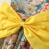 2Piece Sets Summer Toddler Girl Clothes Korean Fashion Flowers Cute Bow Sleeveless Princess Baby Dresses+Sunhat Kids Dress BC136