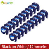 10/20pk 91330 LT Label Tape 12mm Compatible For Dymo Letratag Ribbon 91331 For LT-100H LT-100T Dymo Adhesive Label Printer Maker