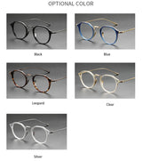 2025 New INS Men's Ultra Light Pure Titanium Glasses Frame Fashion Trend Women's Anti Blue Light Glasses Polygonal Prescription