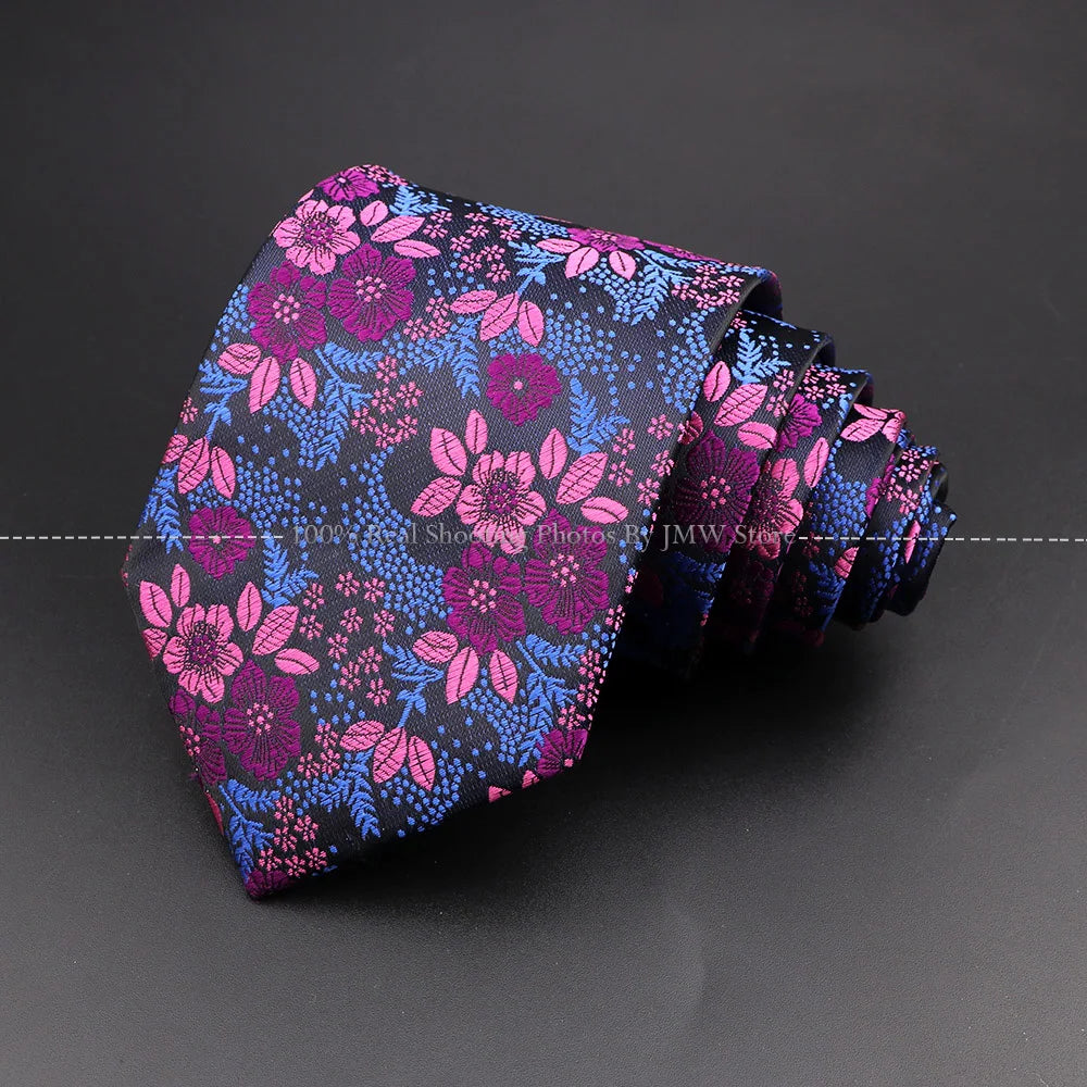 New Design Wedding Men Tie Purple Solid Striped Paisley Flower Neckties Men Business Dropshipping Groom Collar Accessories Gift