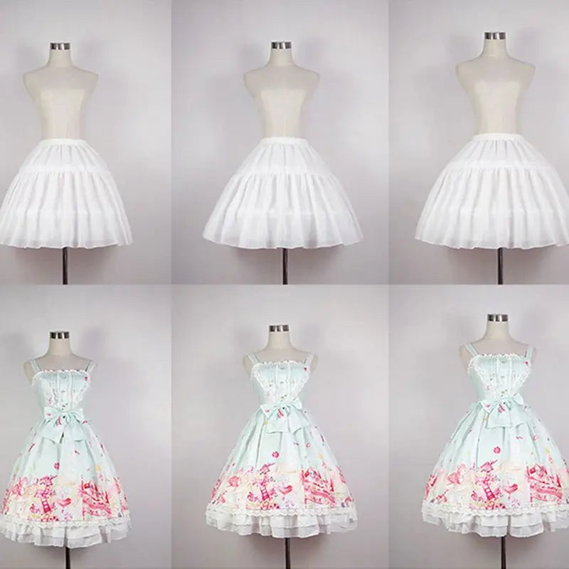 Lolita Adjustable Petticoat Black or White Short Petticoats for Wedding Lolita  Cosplay Woman Girl Dress Underskirt