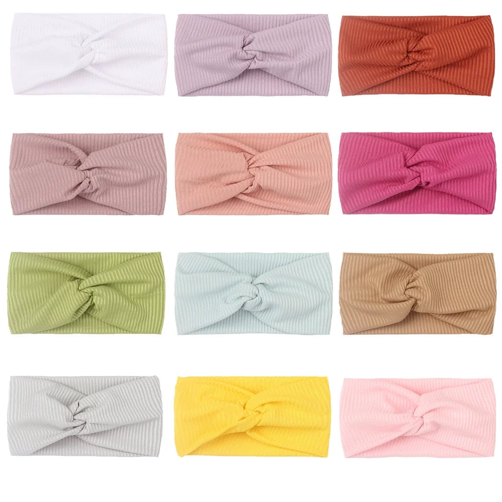 1PC Children's Headbands, Ribbed Crossed Wide Band Stretchy Headbands, Hair Hoops, Baby Hair Accessories, Baby Headbands