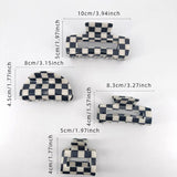 Clearance_Black White Checkered Rectangle Hair Claw Clips For Women Girls Fashion Hair Clips For Styling Claw Clamps Hair Access