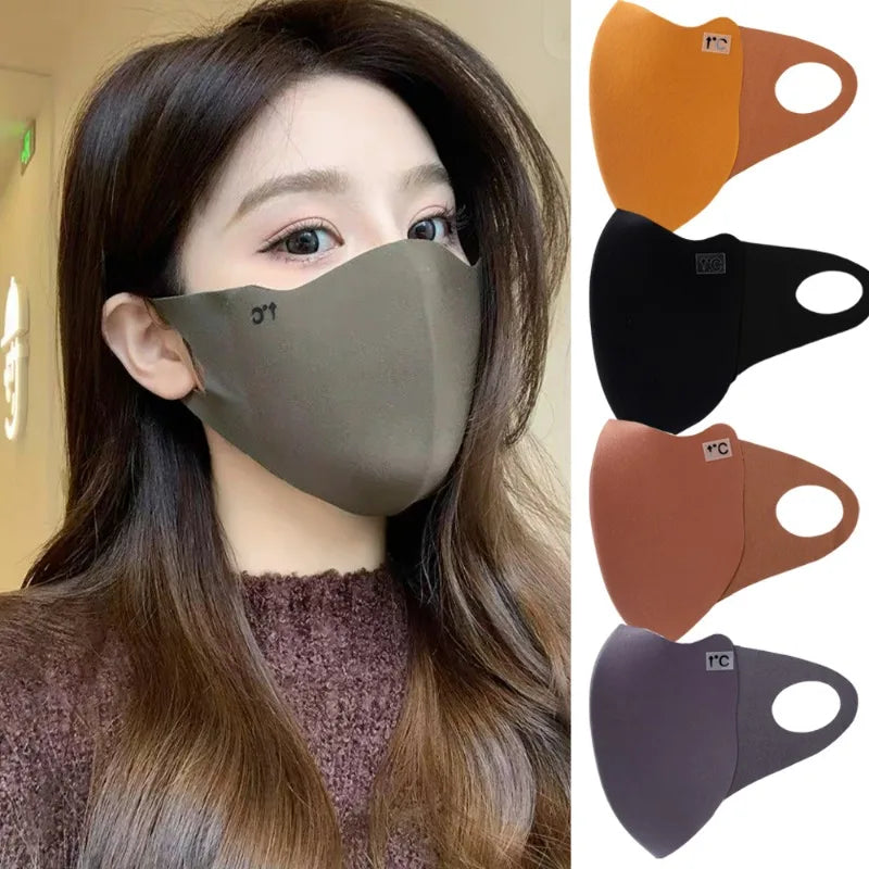 Warm Windproof Mask Winter Women Men Solid Color Outdoor Adjustable Face Mask Sunscreen Cycling Running Mask Fashion Accessories