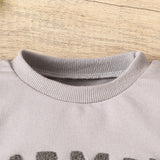 Autumn & Winter Newborn Baby ‘MAMA'S BOY’ Letter Embroidered Long Sleeved Pants Two-Piece Set
