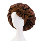 Turban Bonnet Sleeping Cap Headwear Satin With Headband Silk Nightcap Wide Band Hair Care Sleep Hat Women Children