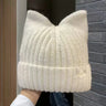 Cute Cat Ears Beanies For Women Autumn And Winter Warm Ear Protection Sweet Versatile Pullover Knitted Hats