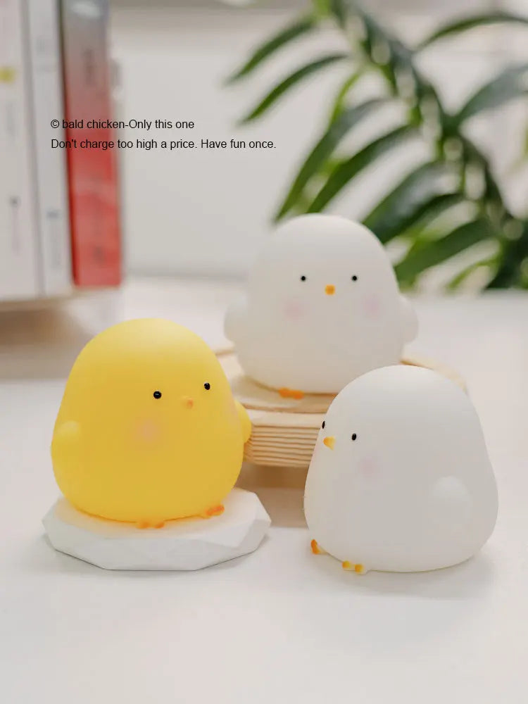 Cute Chicken Soft Lighting Small Night Light Bedside Lamp Decoration Bedroom Atmosphere Light Girl Children GIft