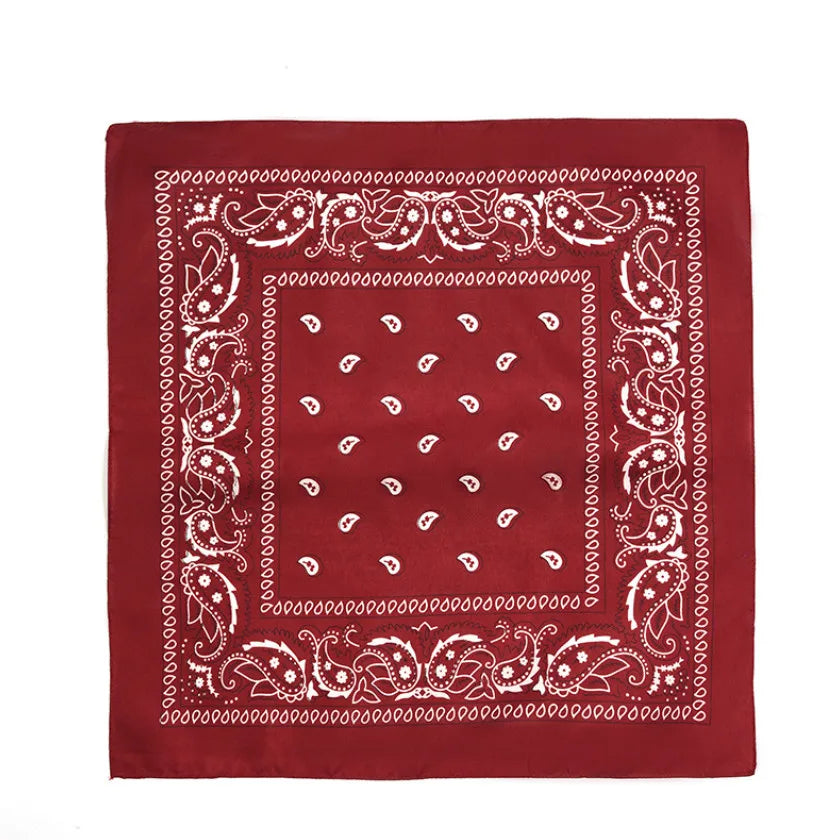 Fashion Hip Hop Bandana Kerchief Unisex Black Hair Band Neck Scarf Headwear Wrist Wraps Head Square Scarves Print Handkerchief